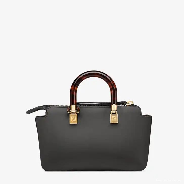 Affordable HOT Mini Boston Way In Fendi ROMA Calf By Black The Logo Leather Bag 0628
